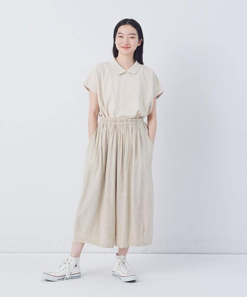 conges payes ADIEU TRISTESSE（コンジェ ペイエ アデュートリステス）の「【FAVE】シャーリングワイドサンエルパンツ（その他パンツ・レディース・グレー系その他/ネイビー/キナリ/ブルー系その他/インディゴブルー・38）」の8枚目の写真