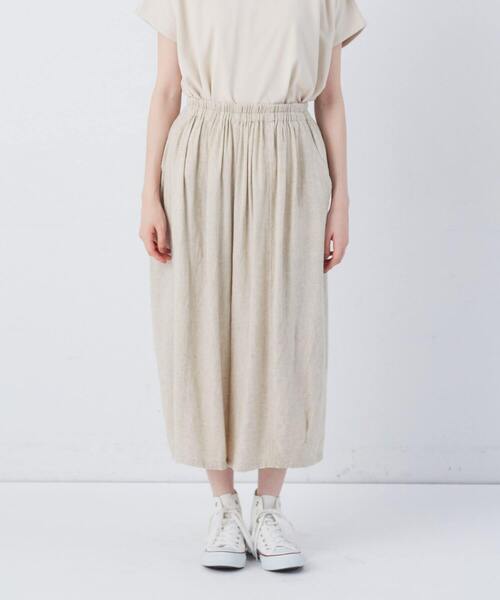 conges payes ADIEU TRISTESSE（コンジェ ペイエ アデュートリステス）の「【FAVE】シャーリングワイドサンエルパンツ（その他パンツ・レディース・グレー系その他/ネイビー/キナリ/ブルー系その他/インディゴブルー・38）」の13枚目の写真