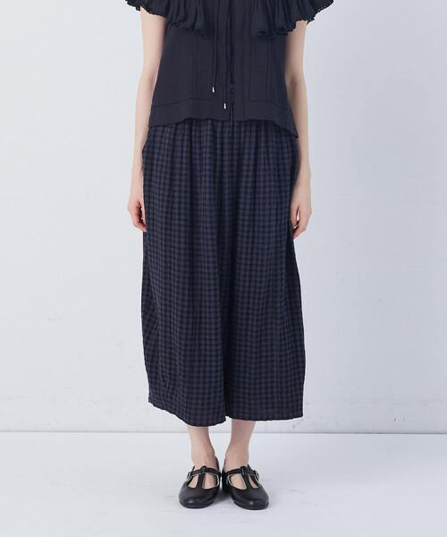 conges payes ADIEU TRISTESSE（コンジェ ペイエ アデュートリステス）の「【FAVE】シャーリングワイドサンエルパンツ（その他パンツ・レディース・グレー系その他/ネイビー/キナリ/ブルー系その他/インディゴブルー・38）」の19枚目の写真