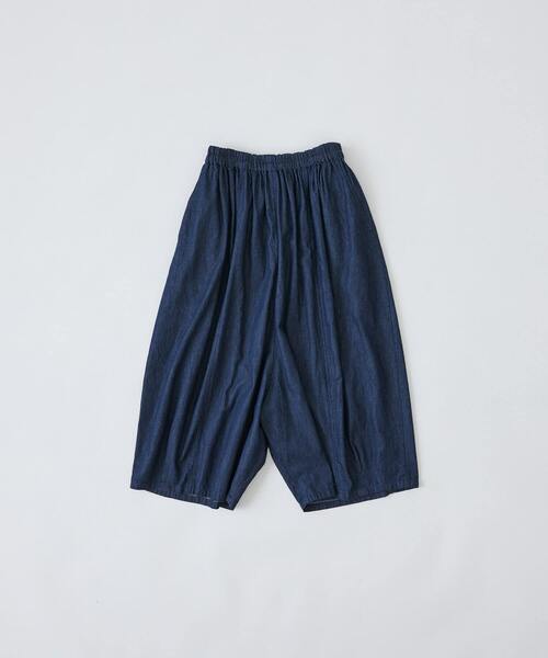 conges payes ADIEU TRISTESSE（コンジェ ペイエ アデュートリステス）の「【FAVE】シャーリングワイドサンエルパンツ（その他パンツ・レディース・グレー系その他/ネイビー/キナリ/ブルー系その他/インディゴブルー・38）」の7枚目の写真
