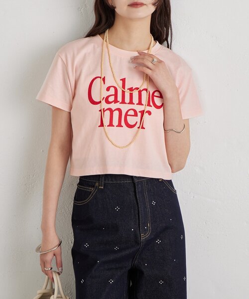 mystic（ミスティック）の「カラーロゴチビTシャツ（Tシャツ/カットソー・レディース・ピンク/オフホワイト・FREE）」の4枚目の写真