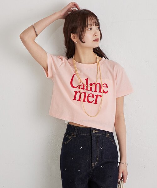 mystic（ミスティック）の「カラーロゴチビTシャツ（Tシャツ/カットソー・レディース・ピンク/オフホワイト・FREE）」の5枚目の写真