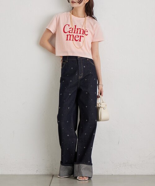 mystic（ミスティック）の「カラーロゴチビTシャツ（Tシャツ/カットソー・レディース・ピンク/オフホワイト・FREE）」の7枚目の写真