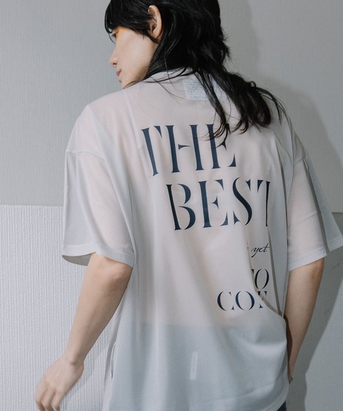 MARECHAL TERRE(マルシャルテル)の「シアーロゴTシャツ(Tシャツ/カットソー・レディース・オフホワイト/ピンク/ライトグレー/ブラック・MEDIUM)」の4枚目の写真