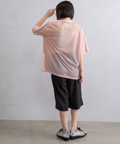 MARECHAL TERRE(マルシャルテル)の「シアーロゴTシャツ(Tシャツ/カットソー・レディース・オフホワイト/ピンク/ライトグレー/ブラック・MEDIUM)」の6枚目の写真