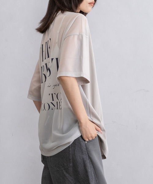 MARECHAL TERRE(マルシャルテル)の「シアーロゴTシャツ(Tシャツ/カットソー・レディース・オフホワイト/ピンク/ライトグレー/ブラック・MEDIUM)」の12枚目の写真