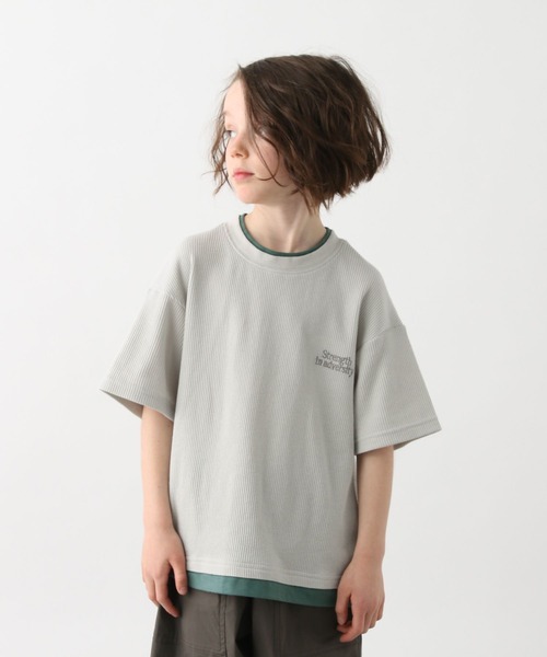 GLOBAL WORK(グローバルワーク)の「ヘビロッTEEワッフル半袖T/656381(Tシャツ/カットソー・キッズ・ブルー/チャコールグレー/ライトグレー・150cm/130cm/140cm/160cm)」の6枚目の写真