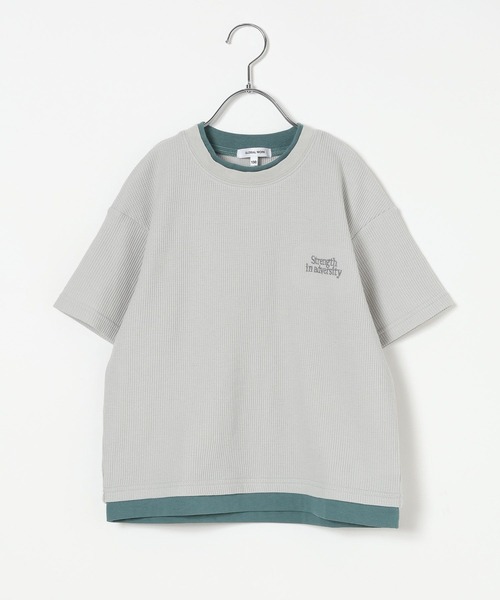 GLOBAL WORK(グローバルワーク)の「ヘビロッTEEワッフル半袖T/656381(Tシャツ/カットソー・キッズ・ブルー/チャコールグレー/ライトグレー・150cm/130cm/140cm/160cm)」の9枚目の写真