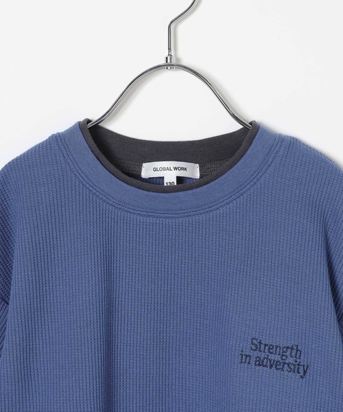 GLOBAL WORK(グローバルワーク)の「ヘビロッTEEワッフル半袖T/656381(Tシャツ/カットソー・キッズ・ブルー/チャコールグレー/ライトグレー・150cm/130cm/140cm/160cm)」の13枚目の写真