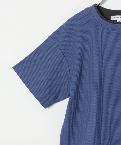 GLOBAL WORK(グローバルワーク)の「ヘビロッTEEワッフル半袖T/656381(Tシャツ/カットソー・キッズ・ブルー/チャコールグレー/ライトグレー・150cm/130cm/140cm/160cm)」の14枚目の写真