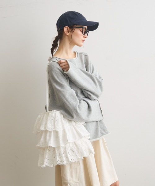 Crisp（クリスプ）の「フリルティアードトートバッグ（トートバッグ・レディース・ホワイト/ブラック・FREE）」の3枚目の写真