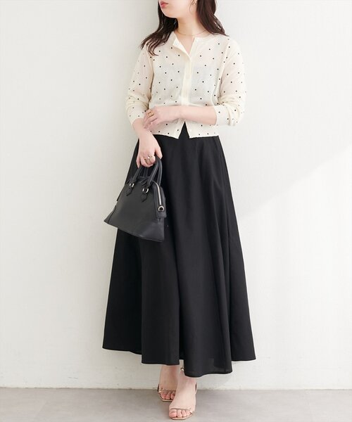 natural couture（ナチュラルクチュール）の「ドットシアーカーディガン（カーディガン/ボレロ・レディース・ベージュ/チャコールグレー/グレー/オフホワイト/ブラック・FREE）」の9枚目の写真