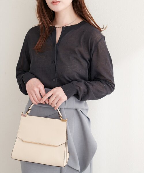 natural couture（ナチュラルクチュール）の「ドットシアーカーディガン（カーディガン/ボレロ・レディース・ベージュ/チャコールグレー/グレー/オフホワイト/ブラック・FREE）」の17枚目の写真