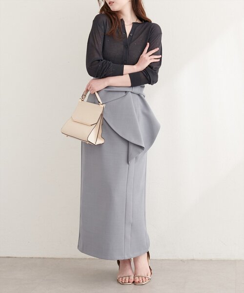 natural couture（ナチュラルクチュール）の「ドットシアーカーディガン（カーディガン/ボレロ・レディース・ベージュ/チャコールグレー/グレー/オフホワイト/ブラック・FREE）」の19枚目の写真