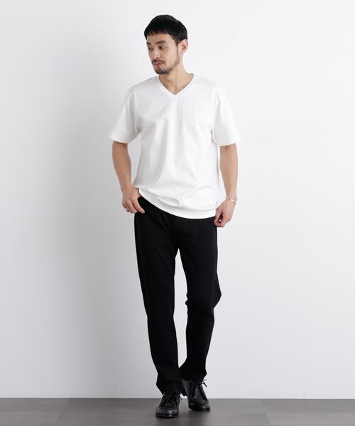 NANO universe(ナノユニバース)の「アンチスメル Vネック Tシャツ 半袖(Tシャツ/カットソー・メンズ・ベージュ系その他4/ブラック/ブラウン/ホワイト/グレー・XL/L/M/S)」の12枚目の写真