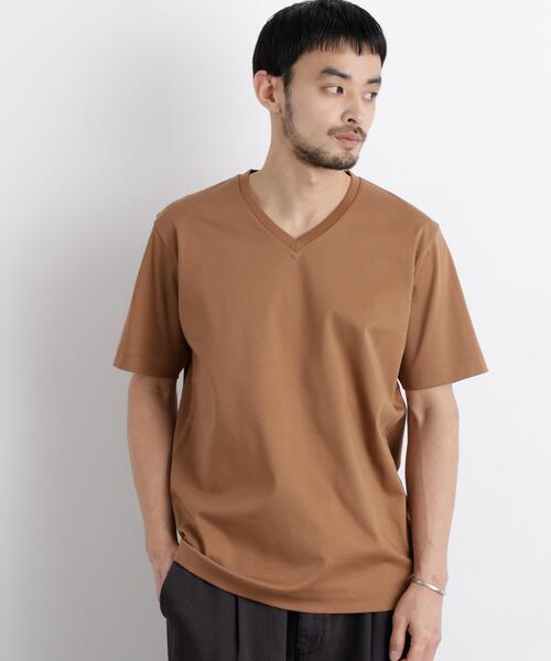 NANO universe(ナノユニバース)の「アンチスメル Vネック Tシャツ 半袖(Tシャツ/カットソー・メンズ・ベージュ系その他4/ブラック/ブラウン/ホワイト/グレー・XL/L/M/S)」の16枚目の写真