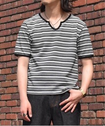 オープンネックボーダーT