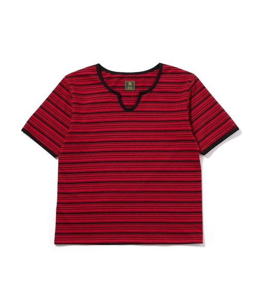 Noen(ノエン)の「オープンネックボーダーT(Tシャツ/カットソー・メンズ・レッド/ブラック/ダークネイビー・X-LARGE/LARGE/MEDIUM)」の6枚目の写真