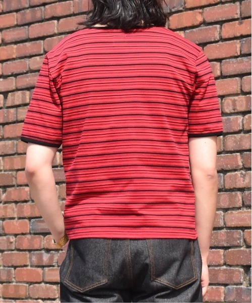 Noen(ノエン)の「オープンネックボーダーT(Tシャツ/カットソー・メンズ・レッド/ブラック/ダークネイビー・X-LARGE/LARGE/MEDIUM)」の12枚目の写真