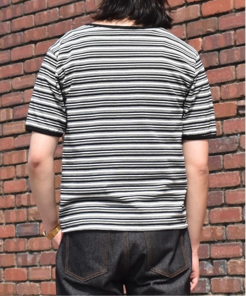 Noen(ノエン)の「オープンネックボーダーT(Tシャツ/カットソー・メンズ・レッド/ブラック/ダークネイビー・X-LARGE/LARGE/MEDIUM)」の8枚目の写真