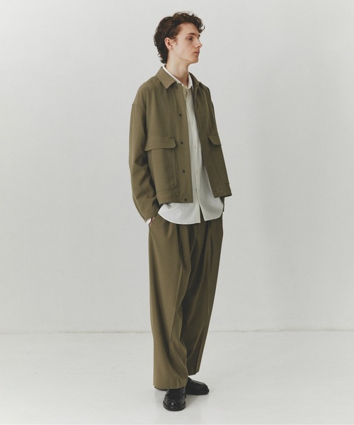 PUBLIC TOKYO（パブリックトウキョウ）の「【セットアップ可】TRIXIONウーリーワイドスラックス /春服/ウォッシャブル/ルーズ/ストレッチ/防シワ（その他パンツ・メンズ・ベージュ/ブラック・1/2）」の3枚目の写真