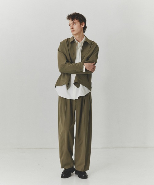 PUBLIC TOKYO（パブリックトウキョウ）の「【セットアップ可】TRIXIONウーリーワイドスラックス /春服/ウォッシャブル/ルーズ/ストレッチ/防シワ（その他パンツ・メンズ・ベージュ/ブラック・1/2）」の4枚目の写真