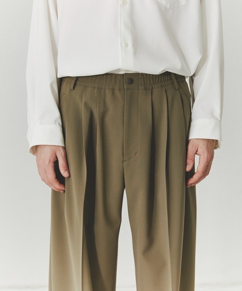 PUBLIC TOKYO（パブリックトウキョウ）の「【セットアップ可】TRIXIONウーリーワイドスラックス /春服/ウォッシャブル/ルーズ/ストレッチ/防シワ（その他パンツ・メンズ・ベージュ/ブラック・1/2）」の14枚目の写真