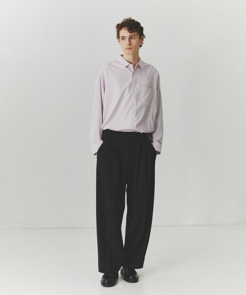 PUBLIC TOKYO（パブリックトウキョウ）の「【セットアップ可】TRIXIONウーリーワイドスラックス /春服/ウォッシャブル/ルーズ/ストレッチ/防シワ（その他パンツ・メンズ・ベージュ/ブラック・1/2）」の10枚目の写真