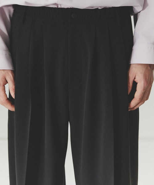 PUBLIC TOKYO（パブリックトウキョウ）の「【セットアップ可】TRIXIONウーリーワイドスラックス /春服/ウォッシャブル/ルーズ/ストレッチ/防シワ（その他パンツ・メンズ・ベージュ/ブラック・1/2）」の22枚目の写真