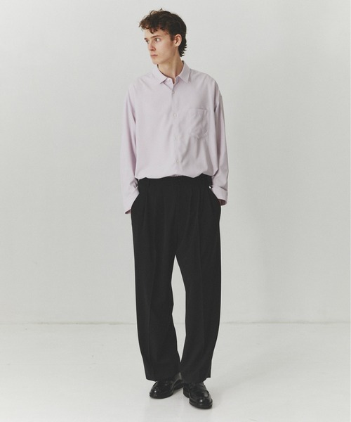 PUBLIC TOKYO（パブリックトウキョウ）の「【セットアップ可】TRIXIONウーリーワイドスラックス /春服/ウォッシャブル/ルーズ/ストレッチ/防シワ（その他パンツ・メンズ・ベージュ/ブラック・1/2）」の11枚目の写真