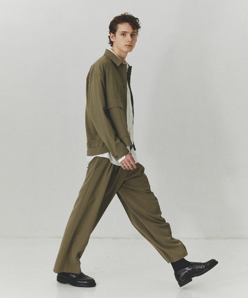 PUBLIC TOKYO（パブリックトウキョウ）の「【セットアップ可】TRIXIONウーリーワイドスラックス /春服/ウォッシャブル/ルーズ/ストレッチ/防シワ（その他パンツ・メンズ・ベージュ/ブラック・1/2）」の5枚目の写真