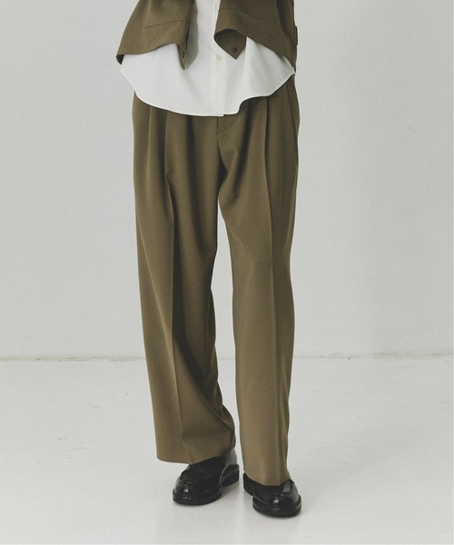 PUBLIC TOKYO（パブリックトウキョウ）の「【セットアップ可】TRIXIONウーリーワイドスラックス /春服/ウォッシャブル/ルーズ/ストレッチ/防シワ（その他パンツ・メンズ・ベージュ/ブラック・1/2）」の13枚目の写真