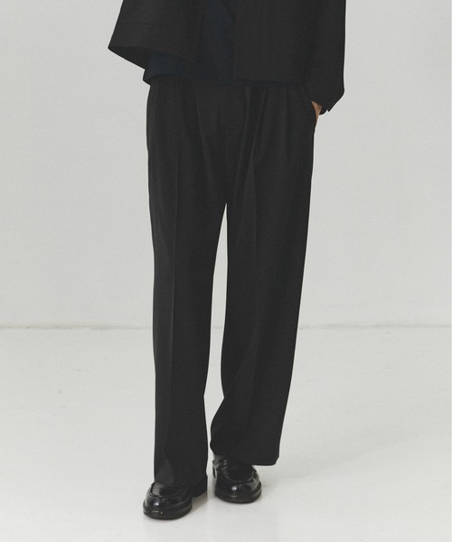 PUBLIC TOKYO（パブリックトウキョウ）の「【セットアップ可】TRIXIONウーリーワイドスラックス /春服/ウォッシャブル/ルーズ/ストレッチ/防シワ（その他パンツ・メンズ・ベージュ/ブラック・1/2）」の20枚目の写真