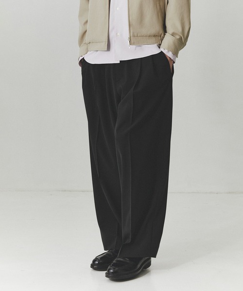 PUBLIC TOKYO（パブリックトウキョウ）の「【セットアップ可】TRIXIONウーリーワイドスラックス /春服/ウォッシャブル/ルーズ/ストレッチ/防シワ（その他パンツ・メンズ・ベージュ/ブラック・1/2）」の21枚目の写真