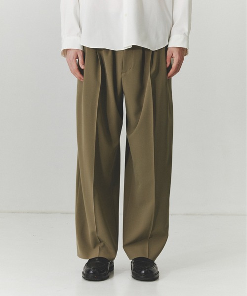 PUBLIC TOKYO（パブリックトウキョウ）の「【セットアップ可】TRIXIONウーリーワイドスラックス /春服/ウォッシャブル/ルーズ/ストレッチ/防シワ（その他パンツ・メンズ・ベージュ/ブラック・1/2）」の12枚目の写真