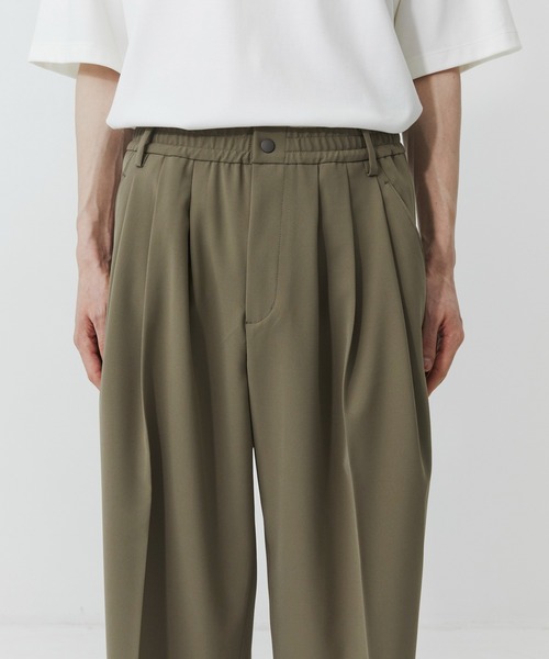 PUBLIC TOKYO(パブリックトウキョウ)の「【残りわずか】TRIXIONウーリーワイドスラックス /春服/ウォッシャブル/ルーズ/ストレッチ/防シワ(スラックス・メンズ・ベージュ/ブラック/オリーブ・1/2)」の20枚目の写真