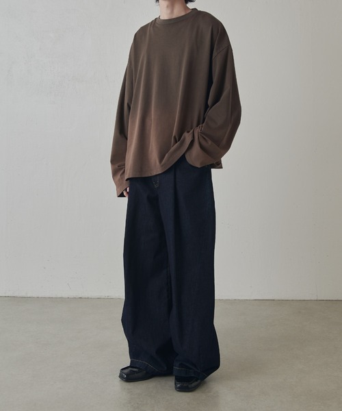 Lui's(ルイス)の「【Neucon】GRADATION BLEACH WIDE LONG-TEE / グラデーションブリーチワイドロンT(Tシャツ/カットソー・メンズ・ブラック/ブラウン・FREE)」の19枚目の写真