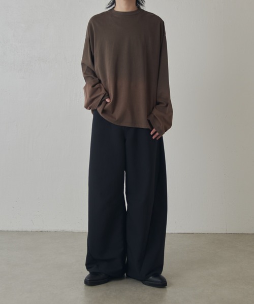 Lui's(ルイス)の「【Neucon】GRADATION BLEACH WIDE LONG-TEE / グラデーションブリーチワイドロンT(Tシャツ/カットソー・メンズ・ブラック/ブラウン・FREE)」の17枚目の写真