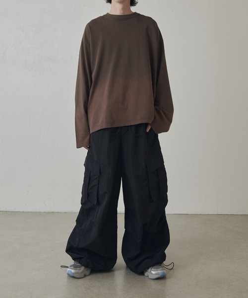 Lui's(ルイス)の「【Neucon】GRADATION BLEACH WIDE LONG-TEE / グラデーションブリーチワイドロンT(Tシャツ/カットソー・メンズ・ブラック/ブラウン・FREE)」の22枚目の写真