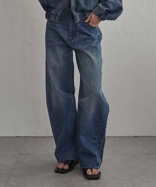 notch.（ノッチ）の「ソフトカーブデニムパンツ（デニムパンツ・レディース・ライトブルー/ブルー・TL/TM/M）」の2枚目の写真