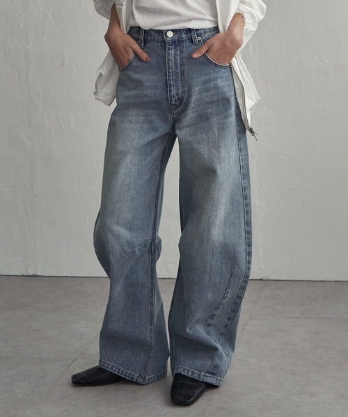 notch.（ノッチ）の「ソフトカーブデニムパンツ（デニムパンツ・レディース・ライトブルー/ブルー・TL/TM/M）」の3枚目の写真