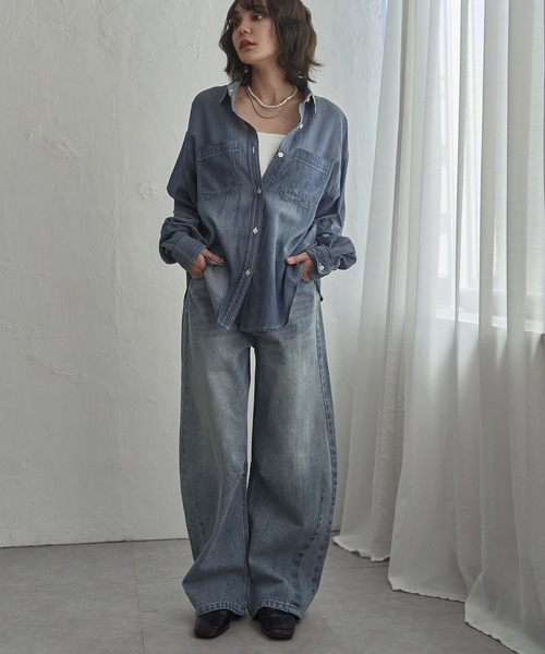 notch.（ノッチ）の「ソフトカーブデニムパンツ（デニムパンツ・レディース・ライトブルー/ブルー・TL/TM/M）」の9枚目の写真