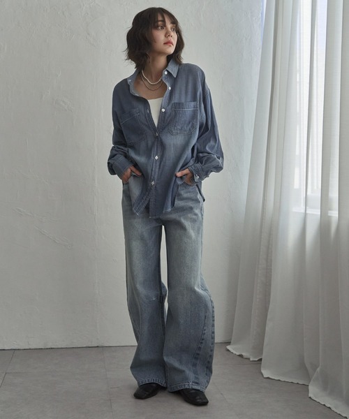 notch.（ノッチ）の「ソフトカーブデニムパンツ（デニムパンツ・レディース・ライトブルー/ブルー・TL/TM/M）」の10枚目の写真