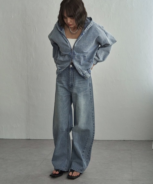 notch.（ノッチ）の「ソフトカーブデニムパンツ（デニムパンツ・レディース・ライトブルー/ブルー・TL/TM/M）」の15枚目の写真