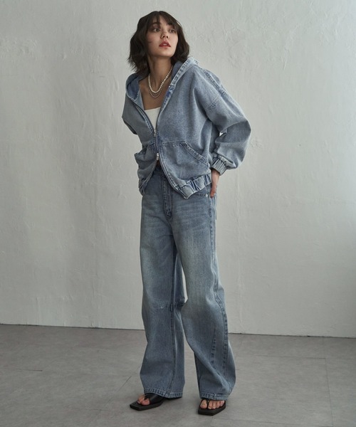 notch.（ノッチ）の「ソフトカーブデニムパンツ（デニムパンツ・レディース・ライトブルー/ブルー・TL/TM/M）」の12枚目の写真