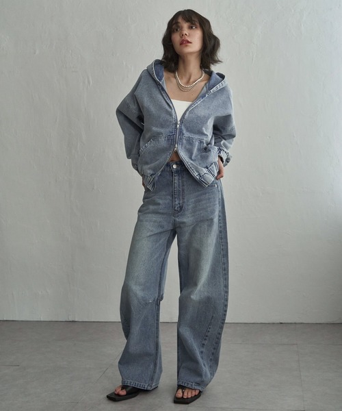 notch.（ノッチ）の「ソフトカーブデニムパンツ（デニムパンツ・レディース・ライトブルー/ブルー・TL/TM/M）」の13枚目の写真