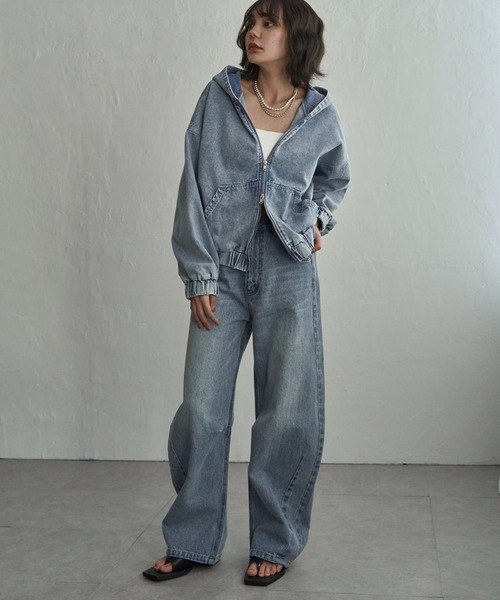 notch.（ノッチ）の「ソフトカーブデニムパンツ（デニムパンツ・レディース・ライトブルー/ブルー・TL/TM/M）」の14枚目の写真