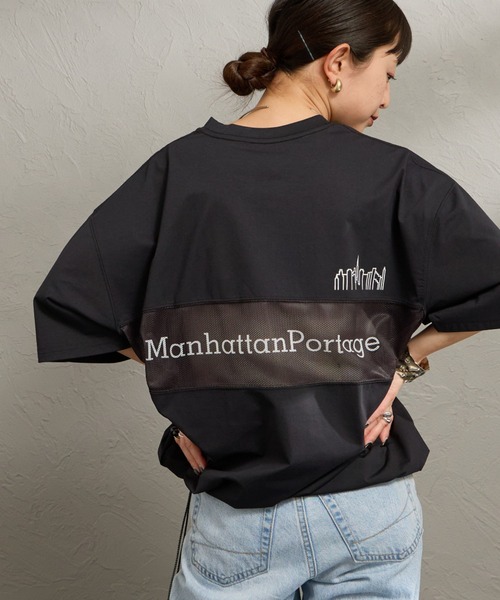 Manhattan Portage（マンハッタンポーテージ）の「【WEB先行予約】[MANHATTAN PORTAGE/マンハッタンポーテージ] 別注 メッシュ切替 バックプリントTシャツ（Tシャツ/カットソー・レディース・ライトベージュ/ブラック/ホワイト・XL/L/M）」の16枚目の写真