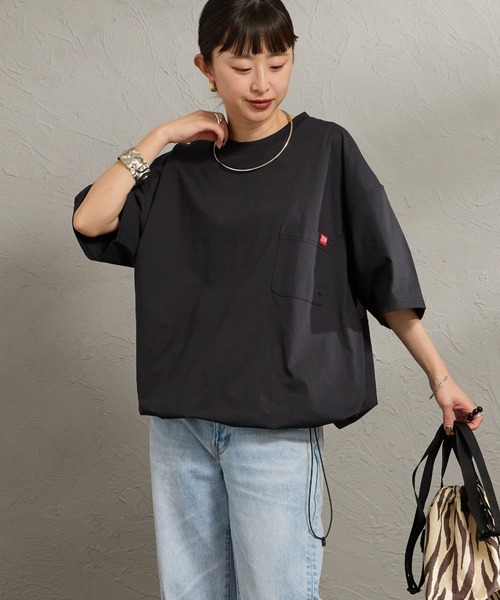 Manhattan Portage（マンハッタンポーテージ）の「【WEB先行予約】[MANHATTAN PORTAGE/マンハッタンポーテージ] 別注 メッシュ切替 バックプリントTシャツ（Tシャツ/カットソー・レディース・ライトベージュ/ブラック/ホワイト・XL/L/M）」の17枚目の写真