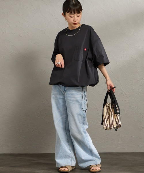 Manhattan Portage（マンハッタンポーテージ）の「【WEB先行予約】[MANHATTAN PORTAGE/マンハッタンポーテージ] 別注 メッシュ切替 バックプリントTシャツ（Tシャツ/カットソー・レディース・ライトベージュ/ブラック/ホワイト・XL/L/M）」の20枚目の写真